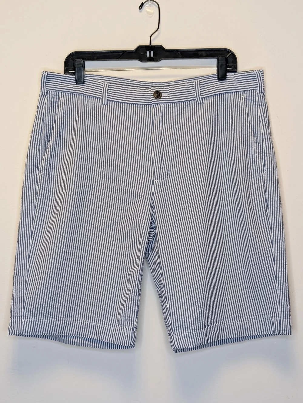 Brooks Brothers Seersucker Stripe Shorts Blue White Classic Preppy Cotton 36